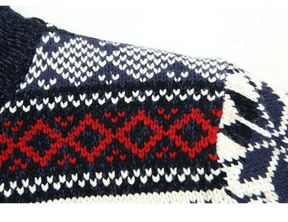 Men's nordic pattern full zip knit cardigan