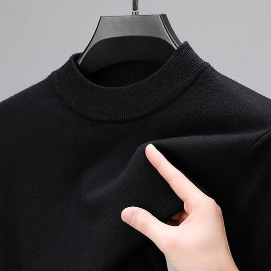 Men's cashmere blend crew neck sweater - black