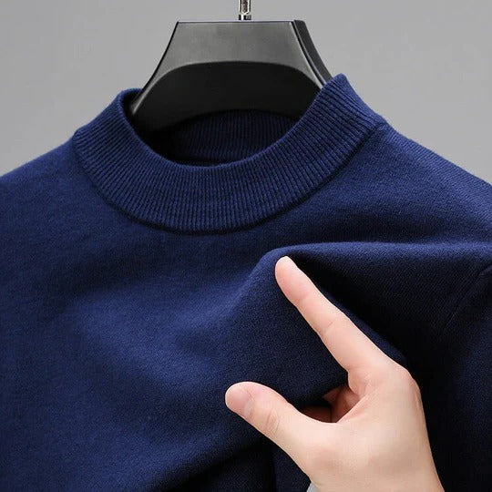 Men's cashmere blend crew neck sweater - dark blue