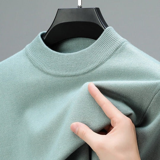 Men's cashmere blend crew neck sweater - gray