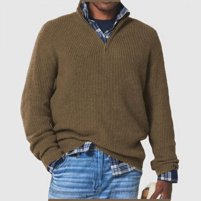 Everyday Crew Neck Knit Sweater for Men - brown