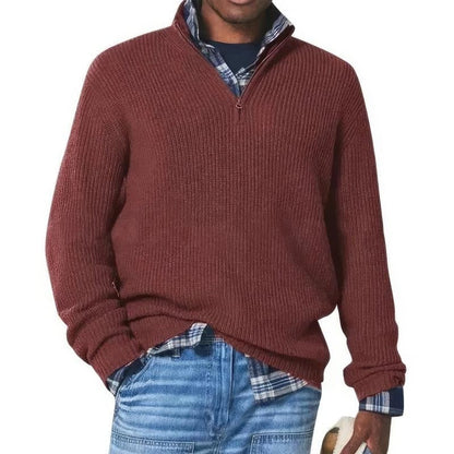 Everyday Crew Neck Knit Sweater for Men - red