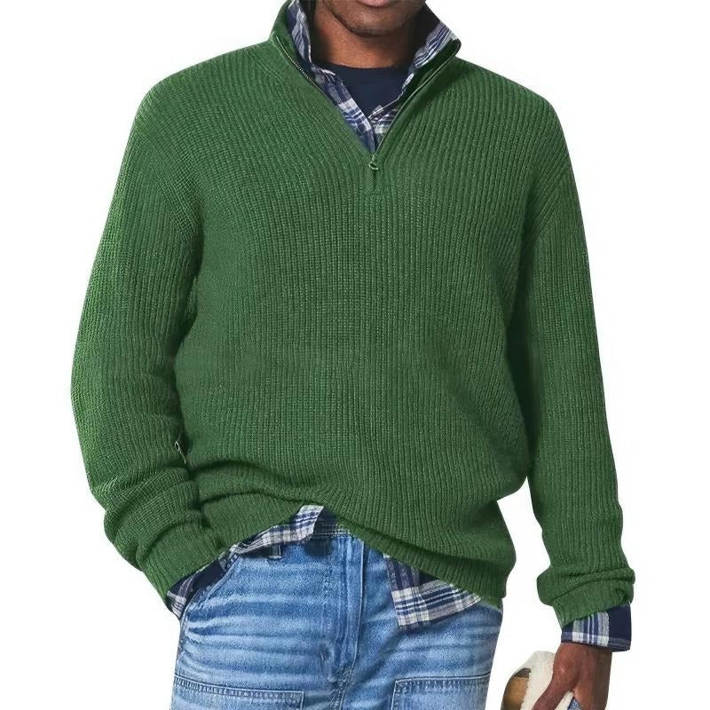 Everyday Crew Neck Knit Sweater for Men - green
