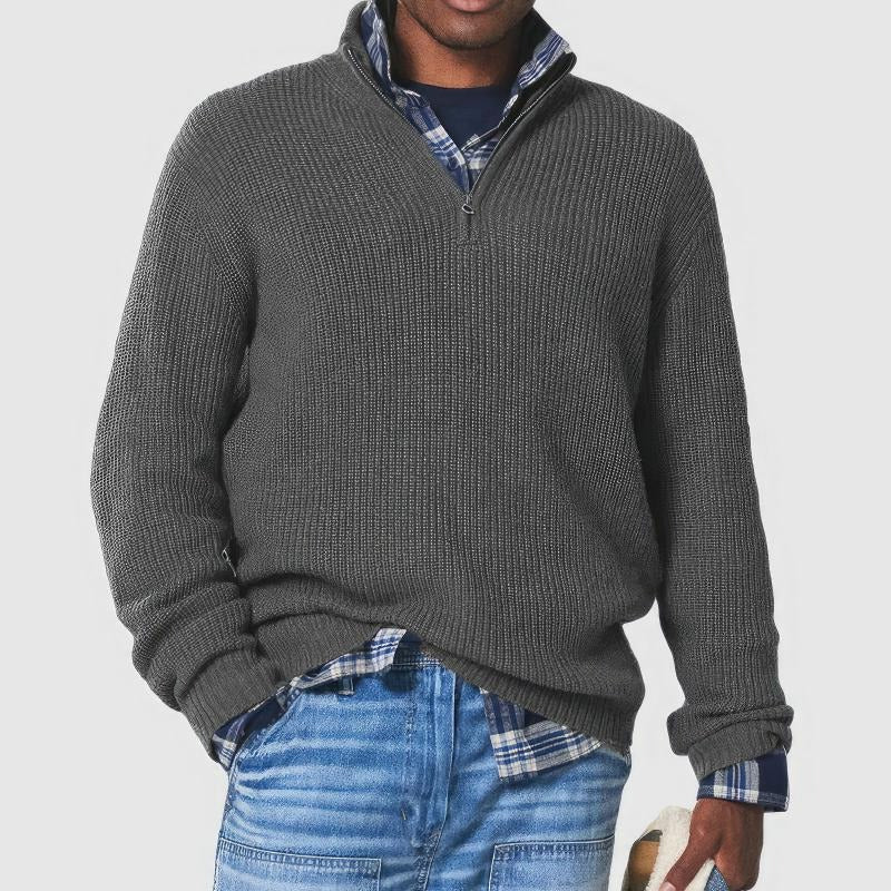 Everyday Crew Neck Knit Sweater for Men - gray