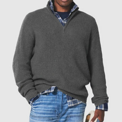 Everyday Crew Neck Knit Sweater for Men - gray