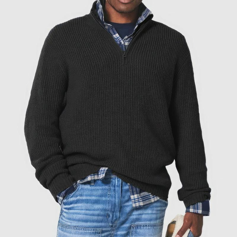 Everyday Crew Neck Knit Sweater for Men - black