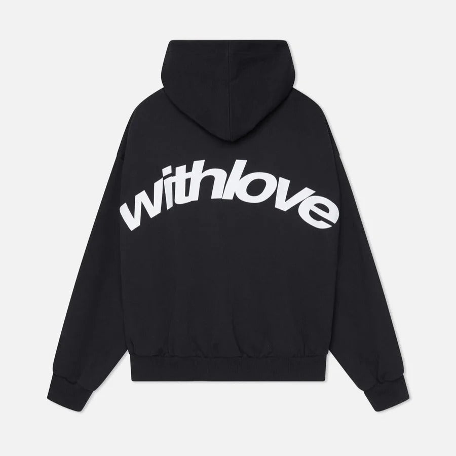 Oversized pullover hoodie for men - black