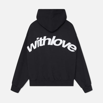 Oversized pullover hoodie for men - black