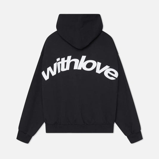 Oversized pullover hoodie for men - black