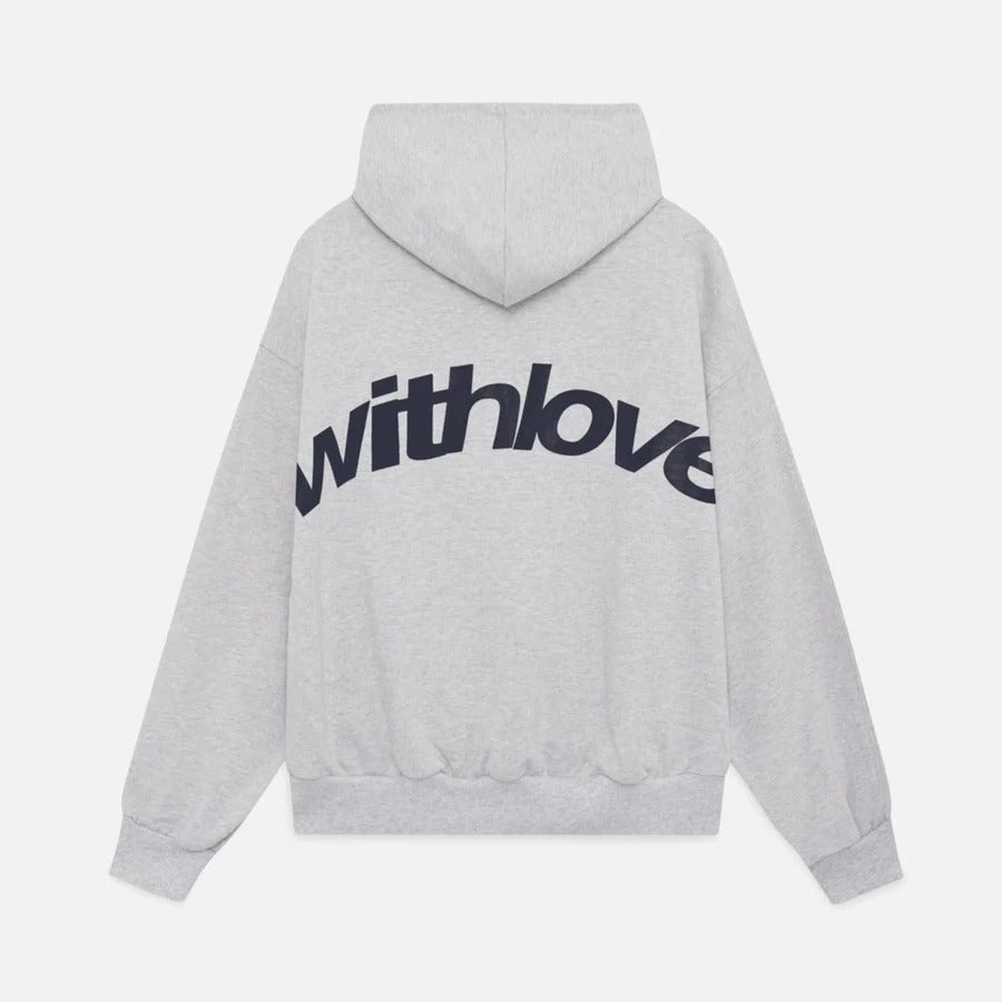 Oversized pullover hoodie for men - gray