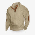 Barrett | Textured Knit Half Zip Sweater with Stand Collar
