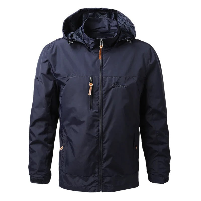 Men's tactical jacket with hood - blue