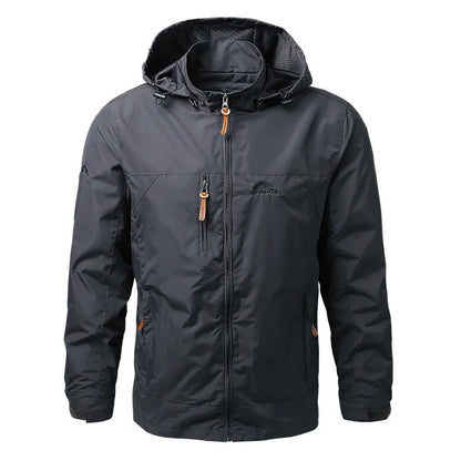 Men's tactical jacket with hood - gray