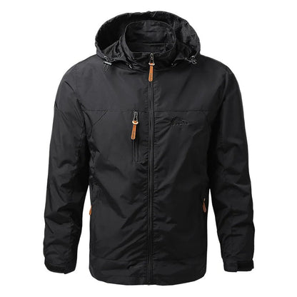 Men's tactical jacket with hood - black