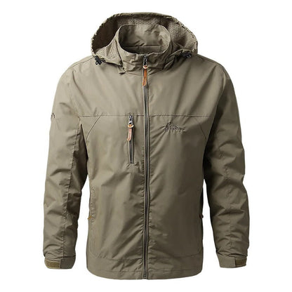 Men's tactical jacket with hood - khaki