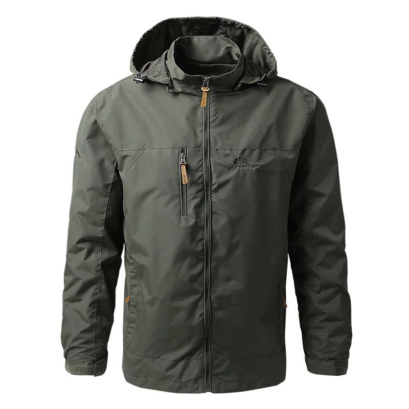 Men's tactical jacket with hood - green