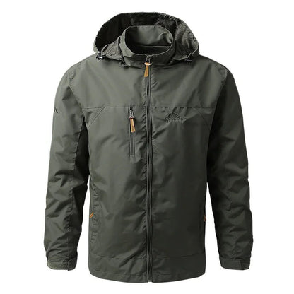 Men's tactical jacket with hood - green