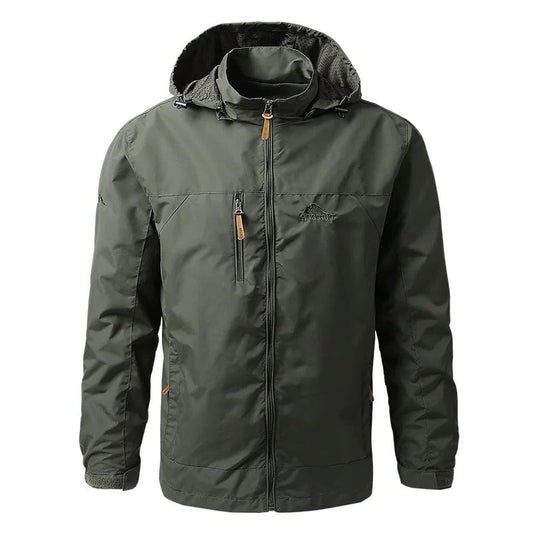 Men's tactical jacket with hood - green