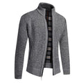 Lorenzo | Textured Zip Knit Cardigan with Stand Collar