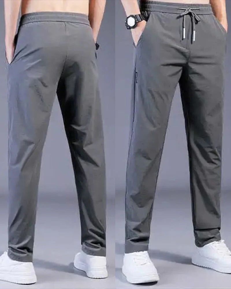 Men's leisure trousers with drawcord waist