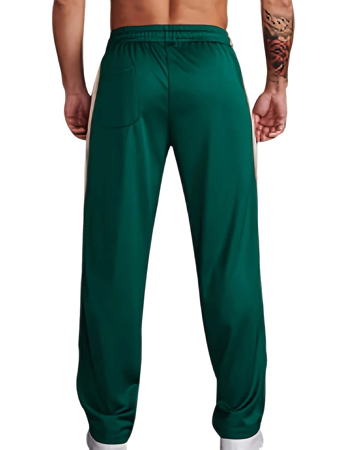 Sports Pants with Drawstring Waist and Side Stripe for Men