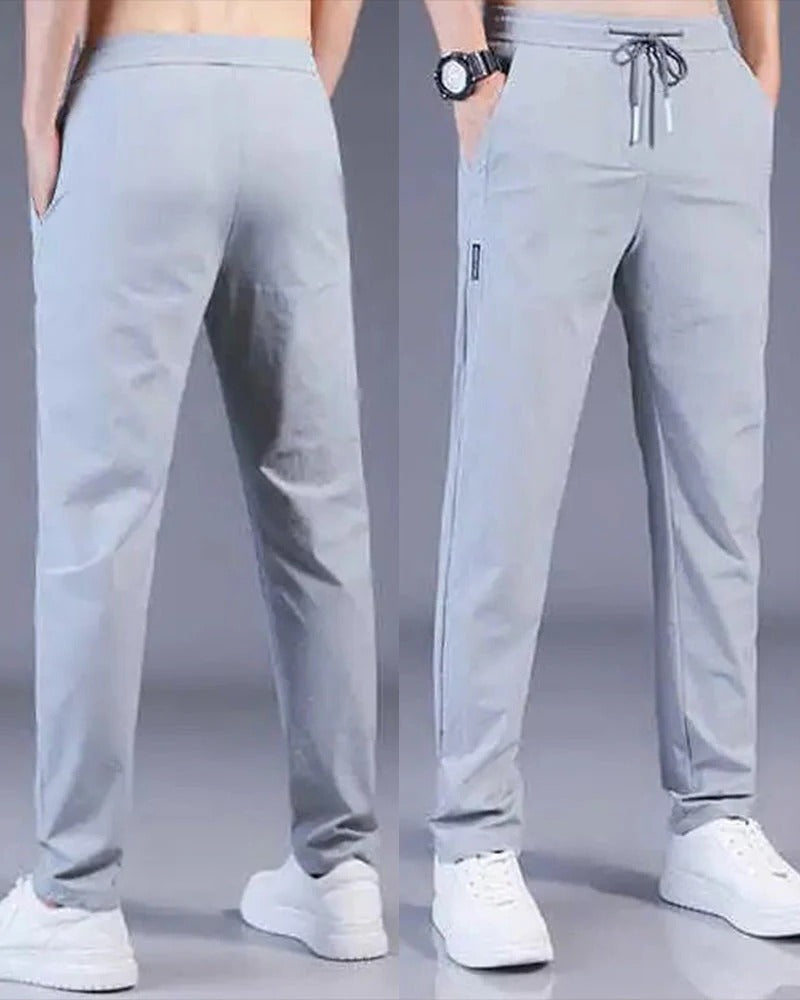 Men's leisure trousers with drawcord waist