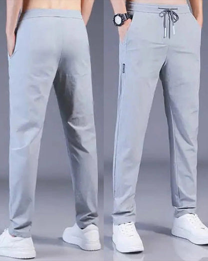 Men's leisure trousers with drawcord waist