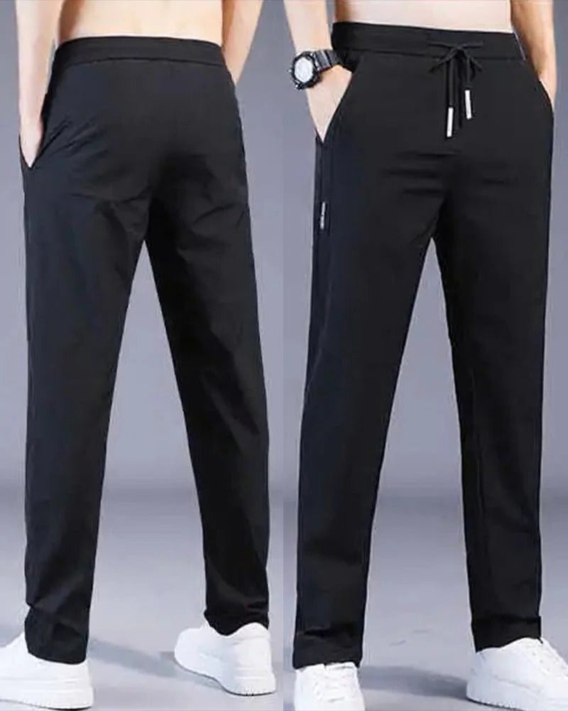 Men's leisure trousers with drawcord waist