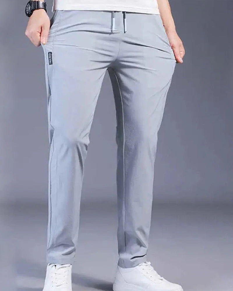 Men's leisure trousers with drawcord waist
