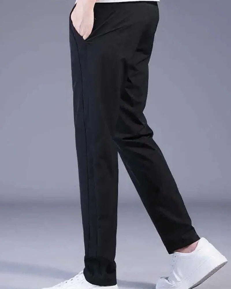 Men's leisure trousers with drawcord waist