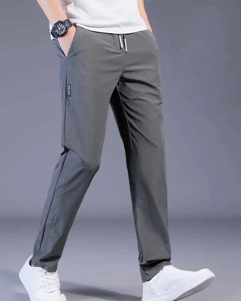 Men's leisure trousers with drawcord waist