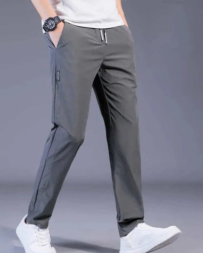 Men's leisure trousers with drawcord waist