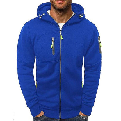 Men's full zip hooded sweatshirt jacket - royal blue