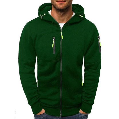 Men's full zip hooded sweatshirt jacket - green