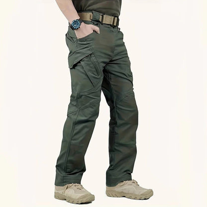 Men's tactical cargo pants with articulated knees - green