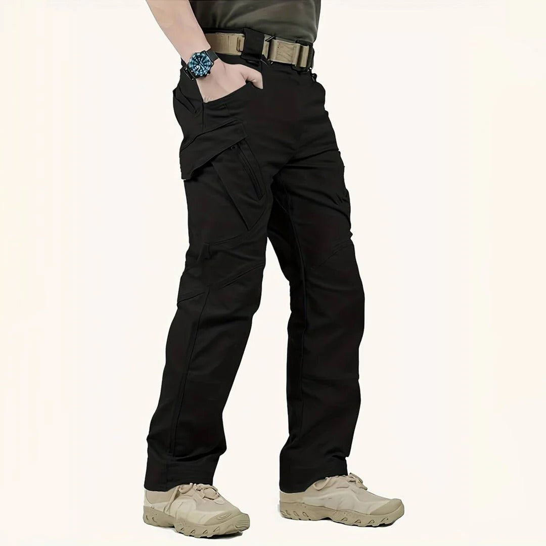 Men's tactical cargo pants with articulated knees - black