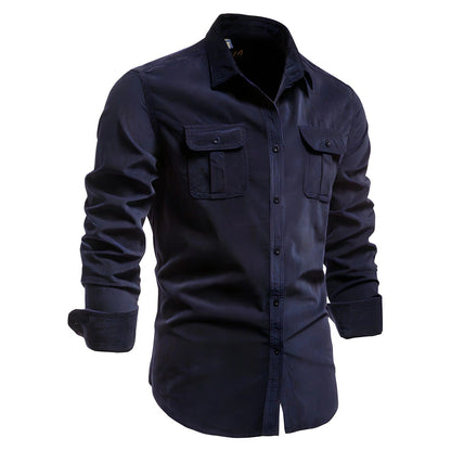 Men's casual button down shirt with chest pockets