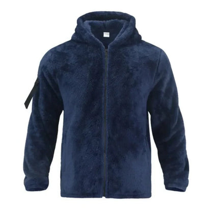 Insulated Winter Jacket with Sherpa Hood for Men