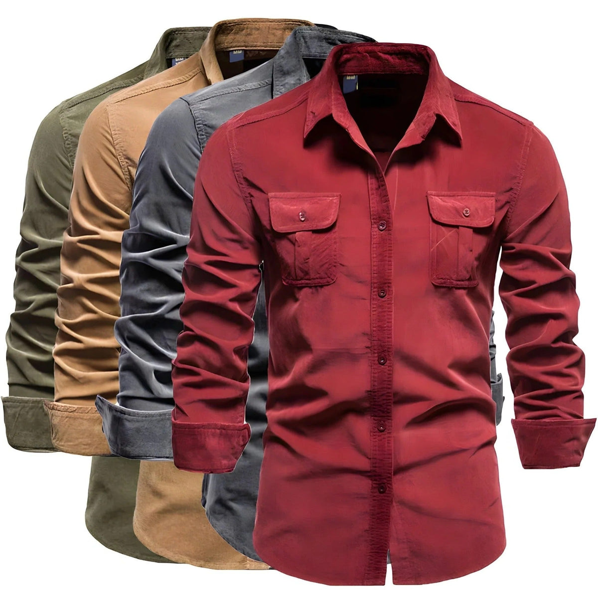 Men's casual button down shirt with chest pockets