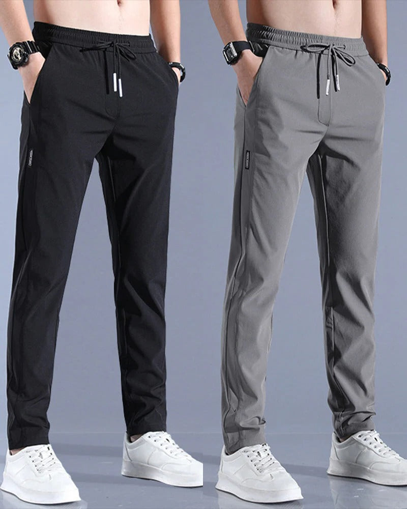 Men's leisure trousers with drawcord waist