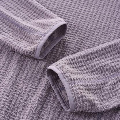 Waffle knit pullover hoodie for men