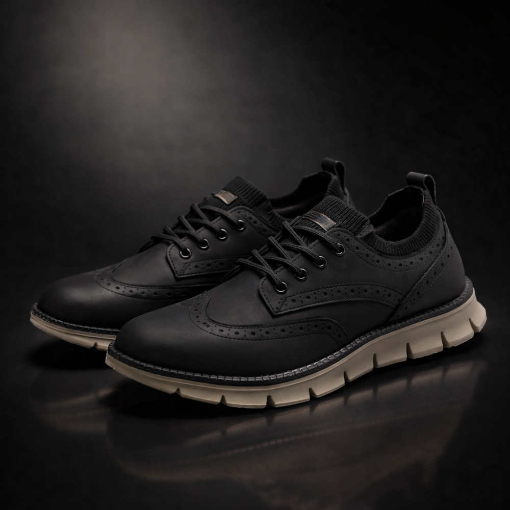 Casual Suede Lace Up Shoes for Men - black