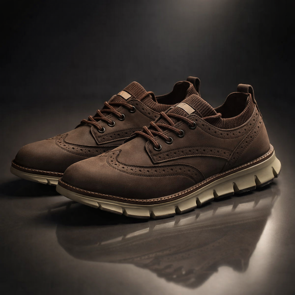 Casual Suede Lace Up Shoes for Men - dark brown