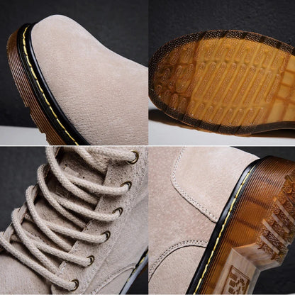 Lace Up Suede Boots with Cushioned Insole for Men