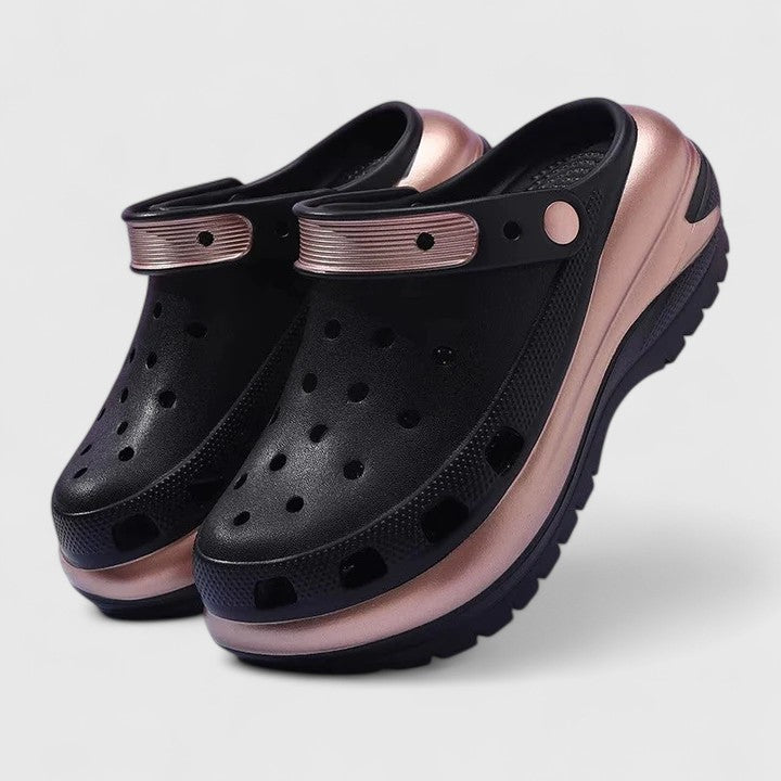 Women's cushioned orthopedic sandals for daily wear - black