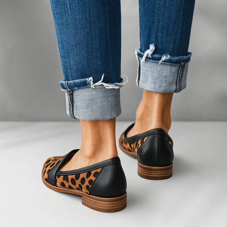 Women's pointed toe orthopedic loafers with penny strap