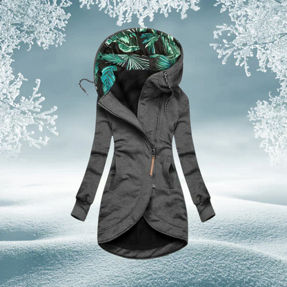 Women's hooded windbreaker coat with adjustable hood