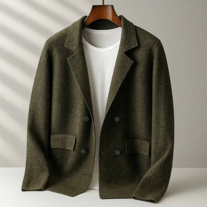 Cashmere cardigan for men with button front - olive