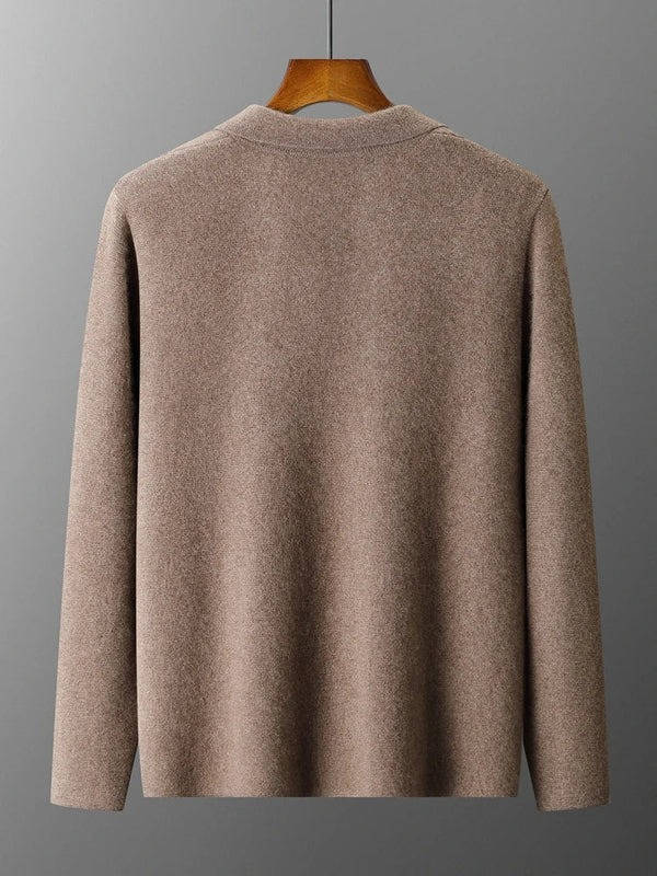Cashmere cardigan for men with button front