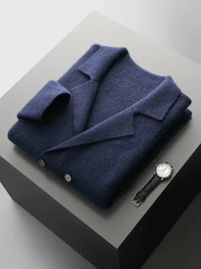 Cashmere cardigan for men with button front